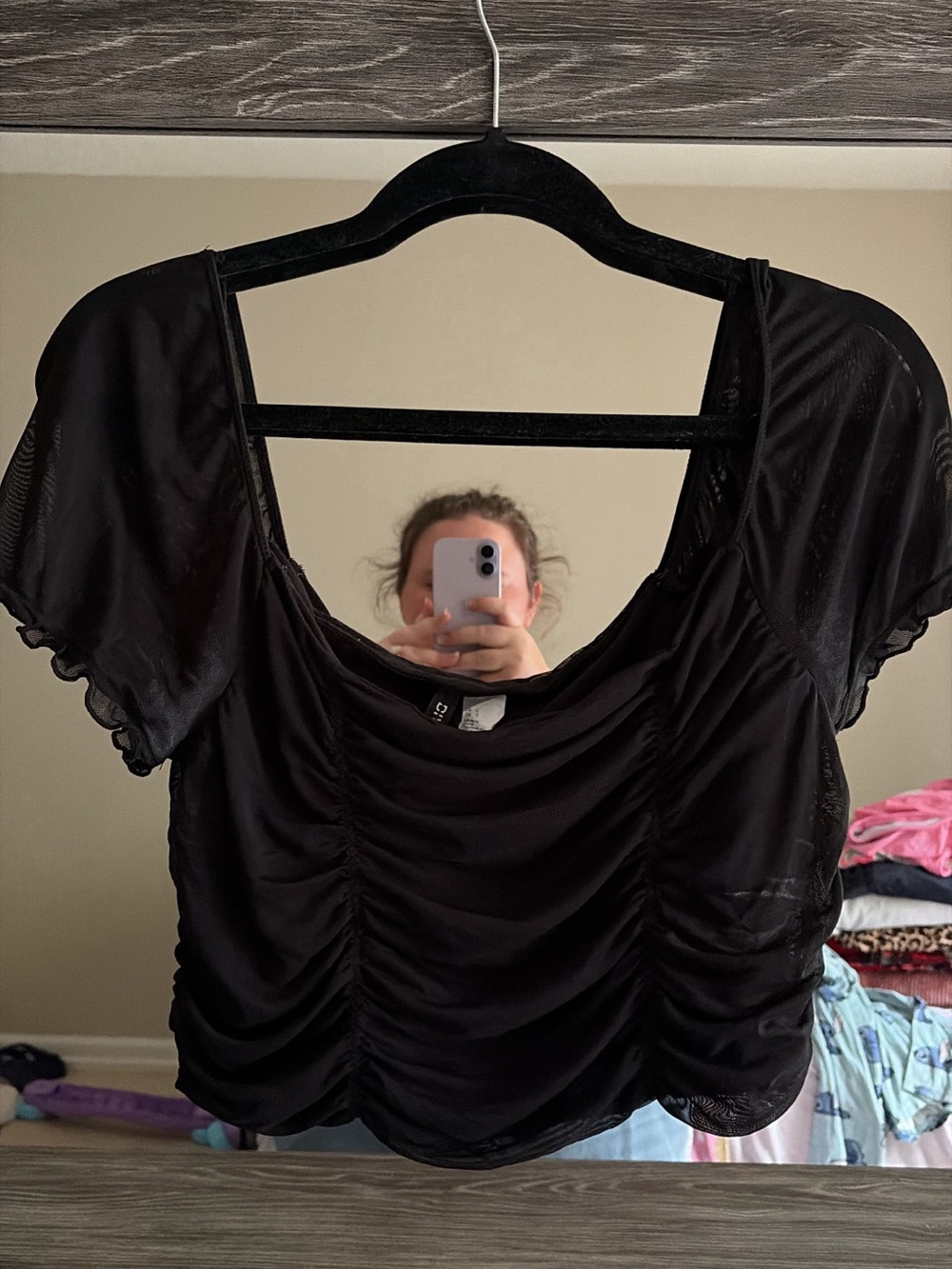 Black Ruffle Crop Top